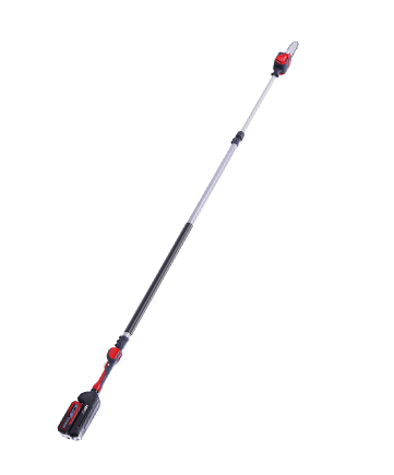 ¿Cómo se replica la palanca de operación de la sierra de pértiga en la pértiga de extensión?